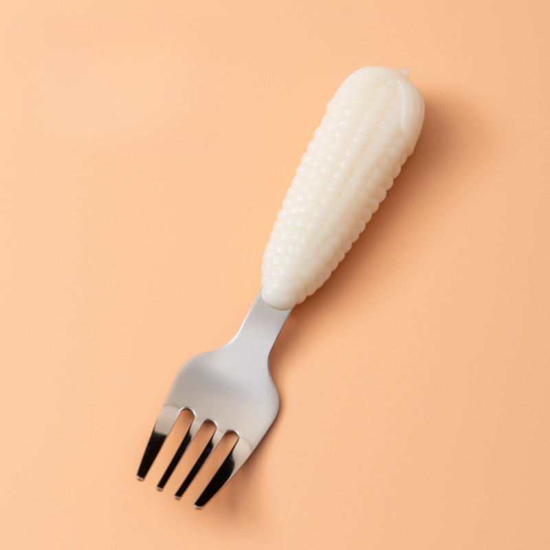 Wholesale Stainless Steel Silicone Baby Eating Spoon